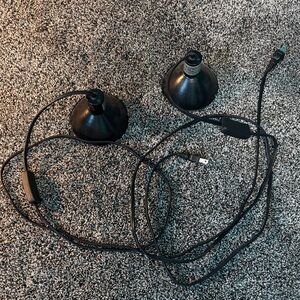 2 Black Reptile Heat Lamps